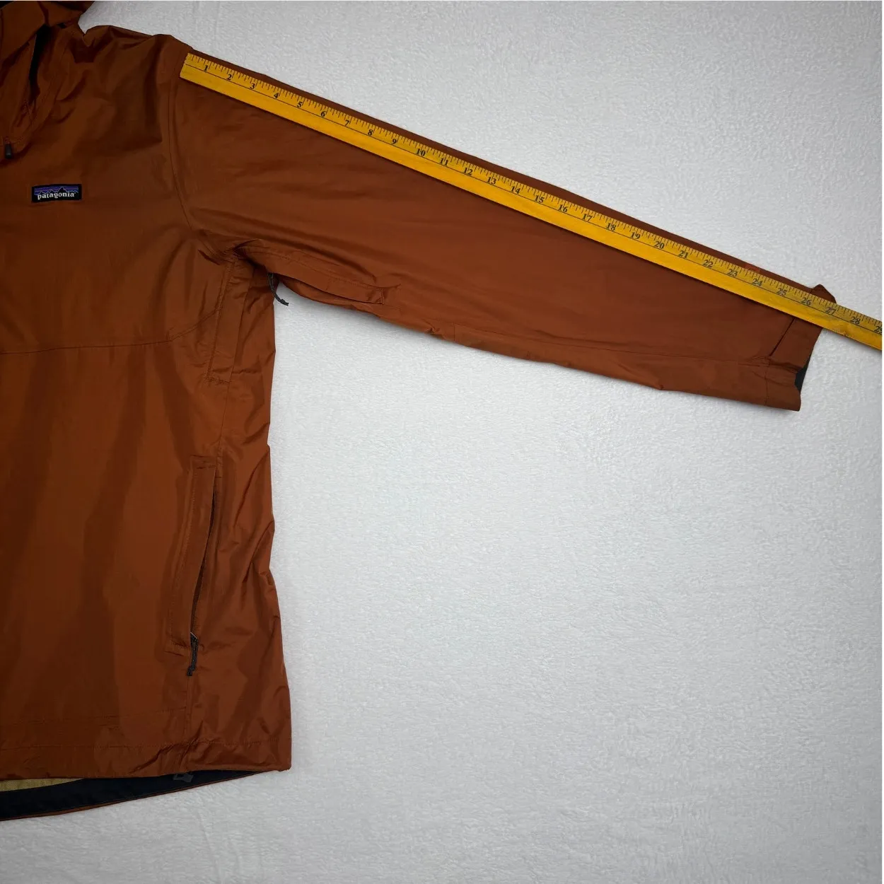 Patagonia Rust Orange Hooded Rain Jacket