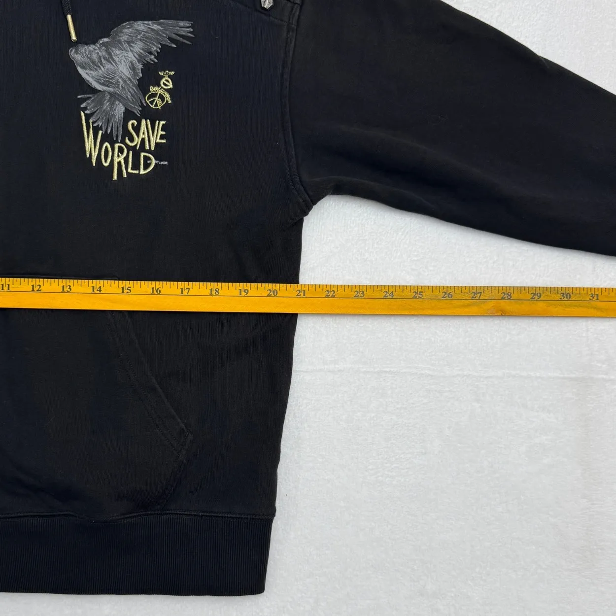 Save the World Graphic Hoodie – Black