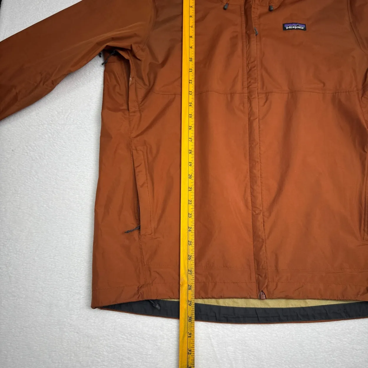 Patagonia Rust Orange Hooded Rain Jacket