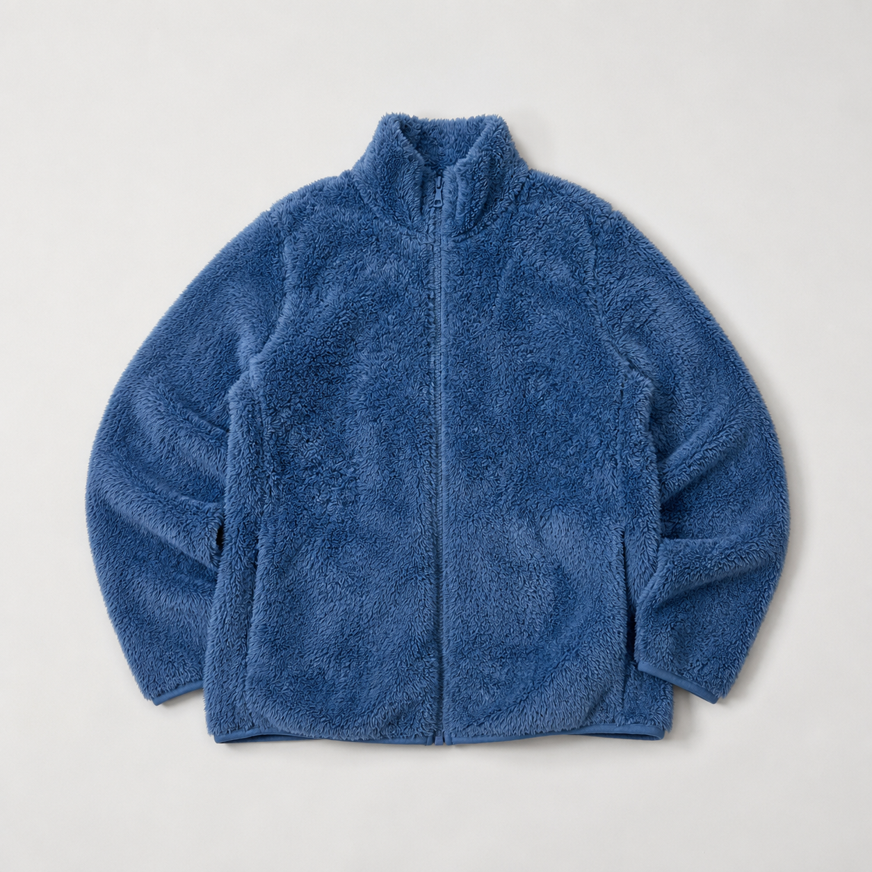 Blue Sherpa Fleece Zip Jacket