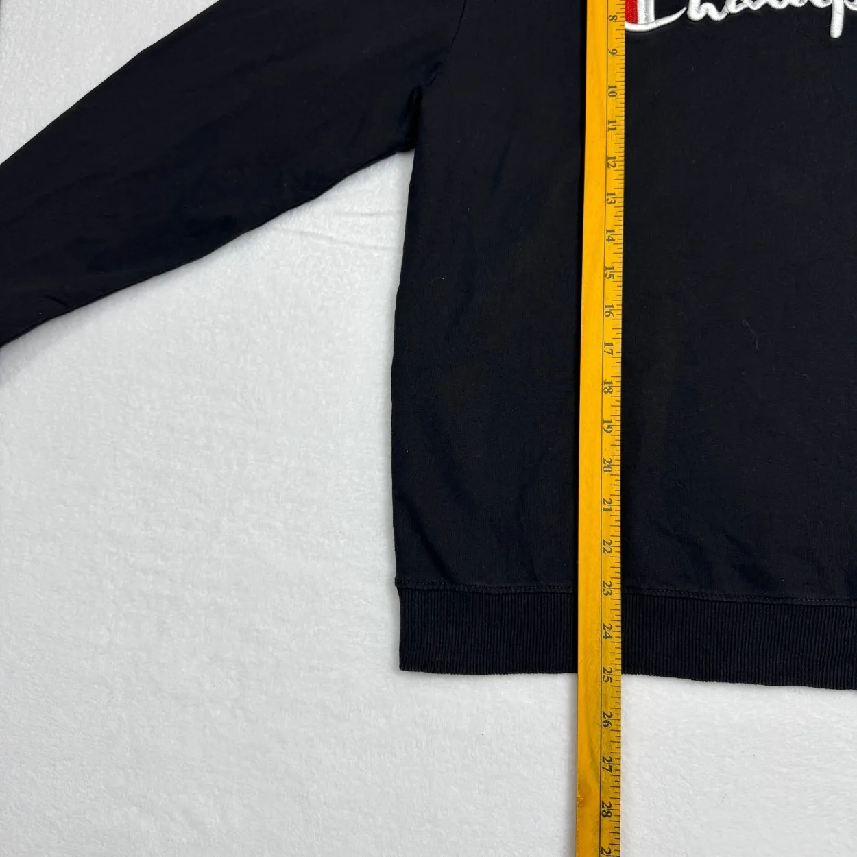 Champion Script Logo Crewneck Sweatshirt – Black