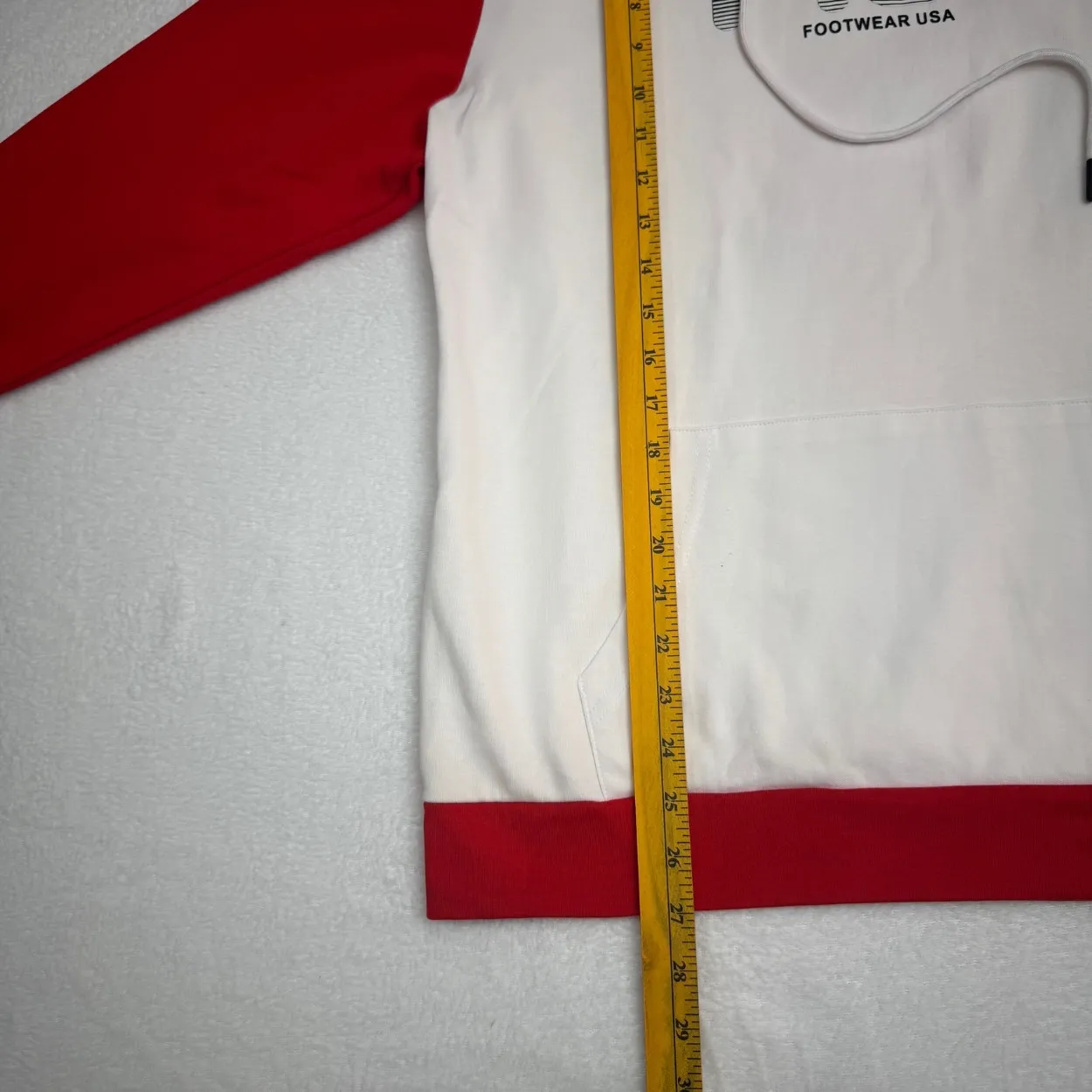 FILA Colorblock Red & White Pullover Hoodie