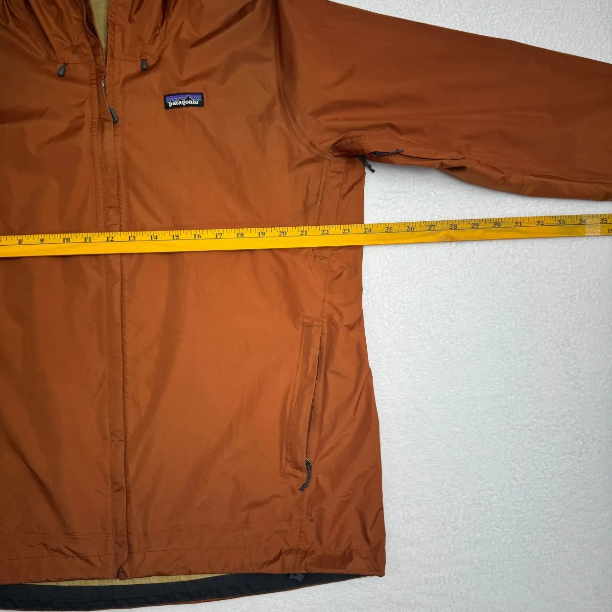 Patagonia Rust Orange Hooded Rain Jacket