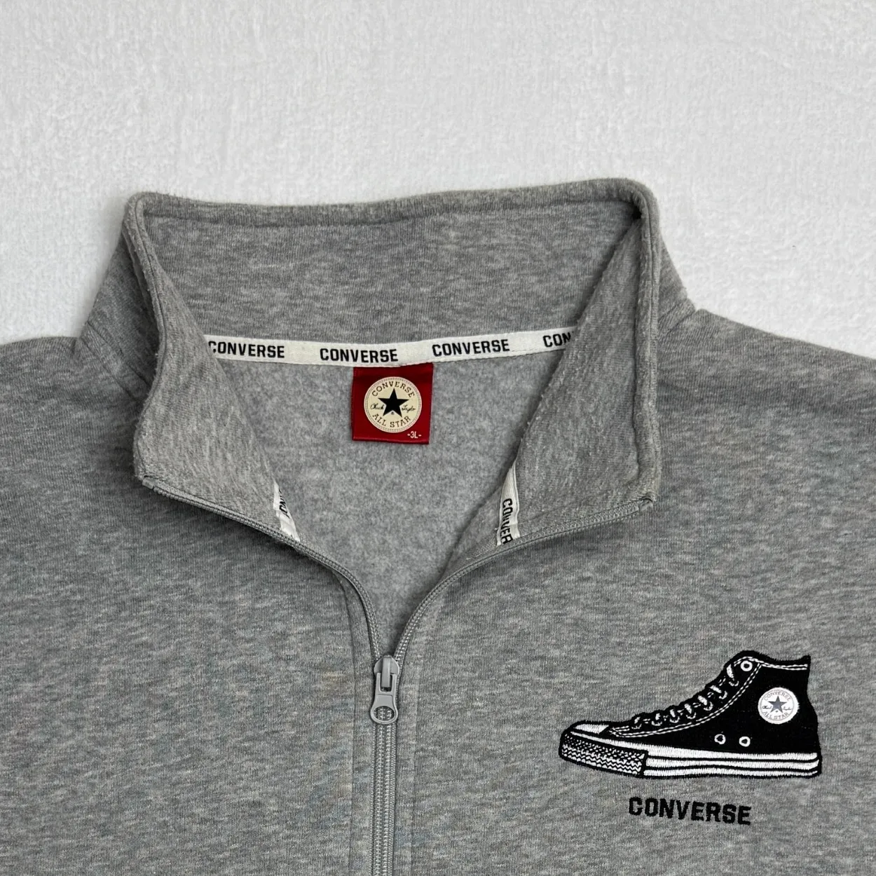 Converse Embroidered Track Jacket – Heather Gray