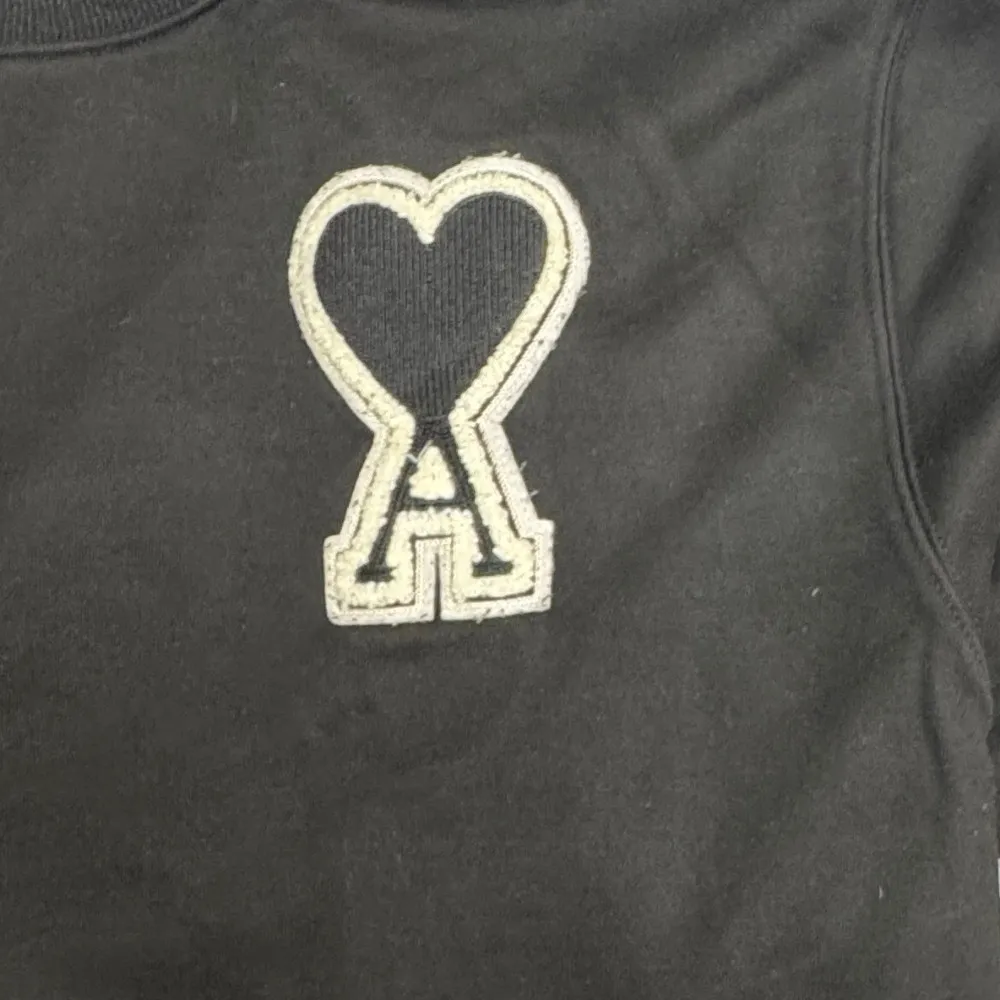 AMI Paris Ami de Coeur Black Crewneck Sweatshirt