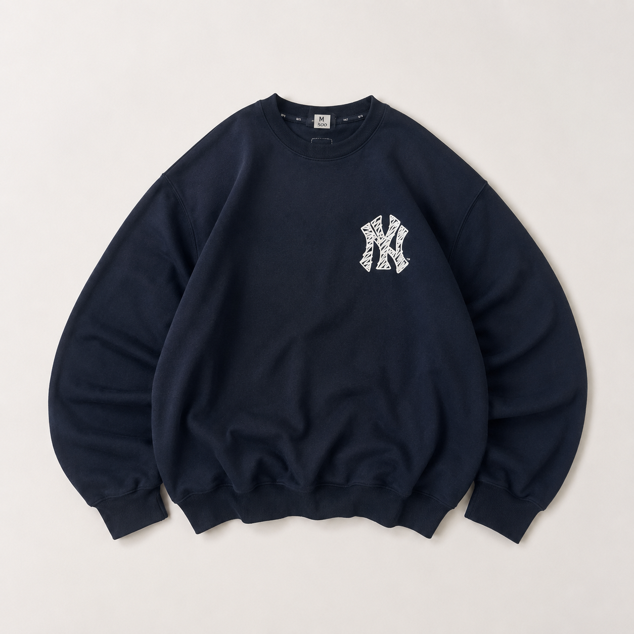 New York Yankees Embroidered Logo Crewneck Sweatshirt – Navy