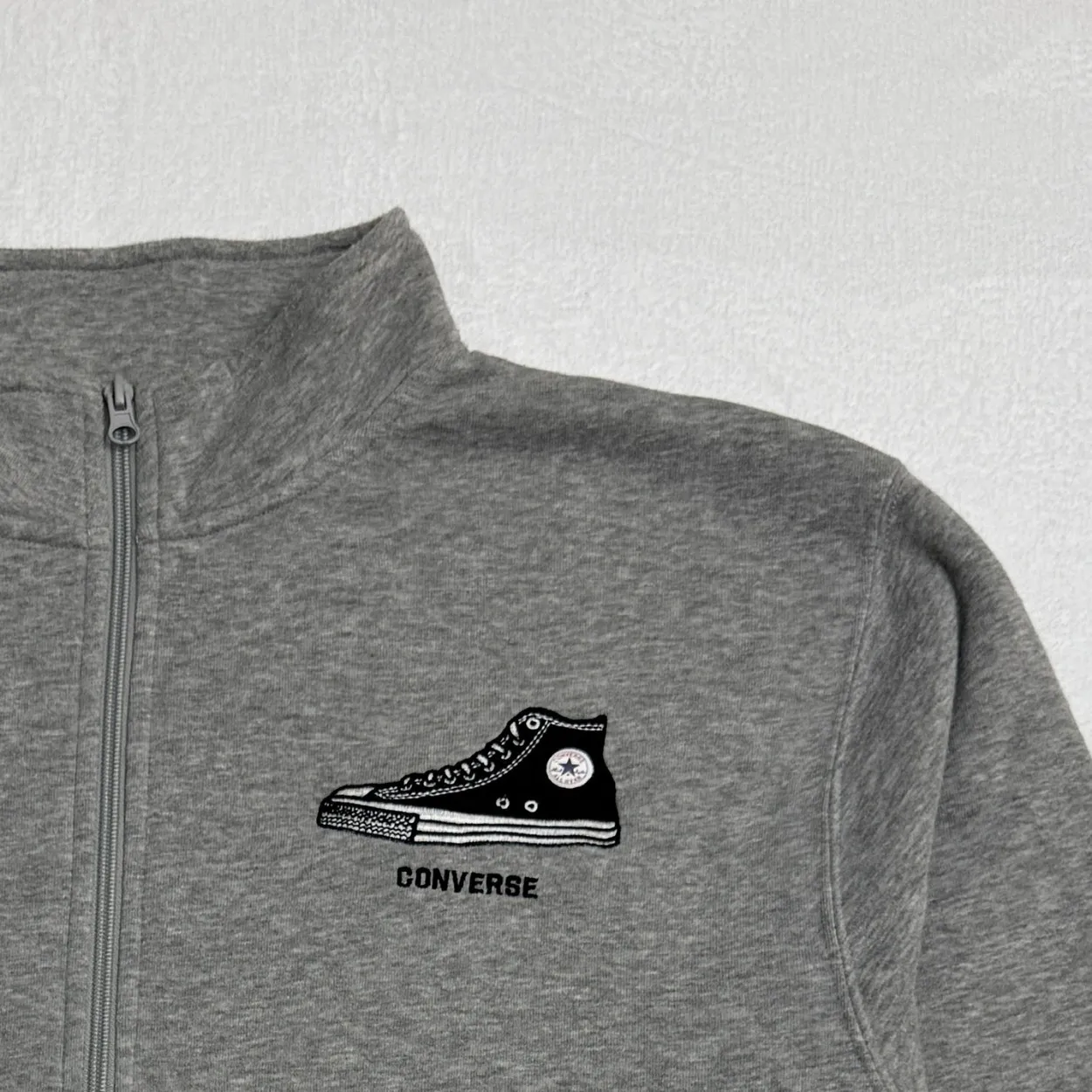Converse Embroidered Track Jacket – Heather Gray