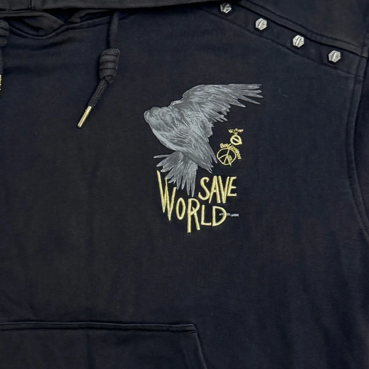 Save the World Graphic Hoodie – Black