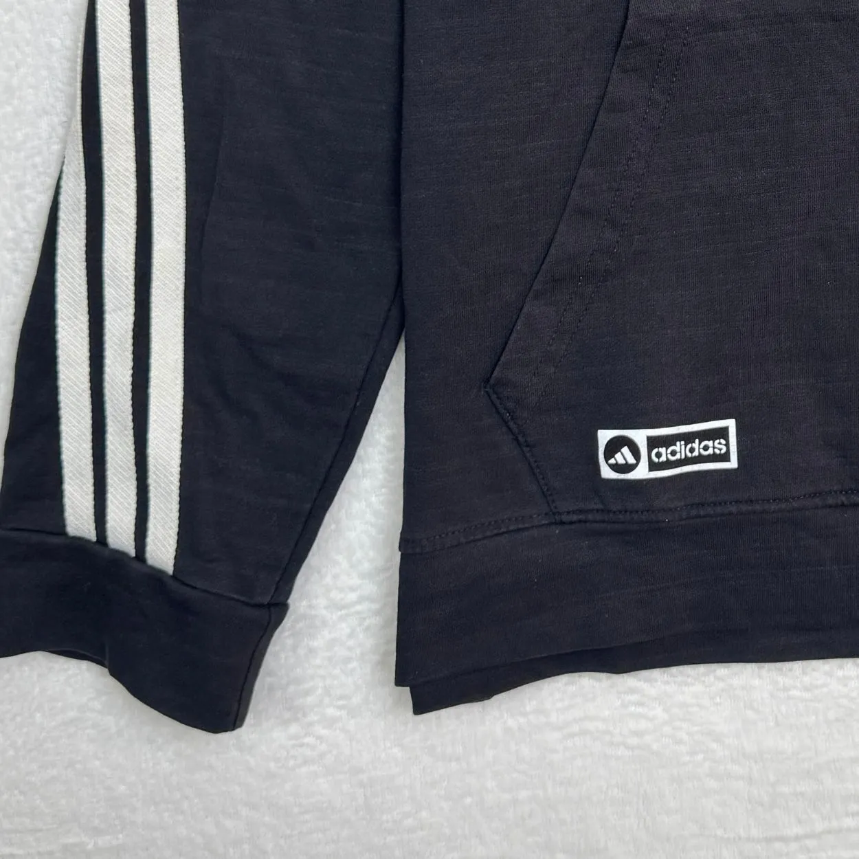 Adidas 3-Stripes Pullover Hoodie – Black