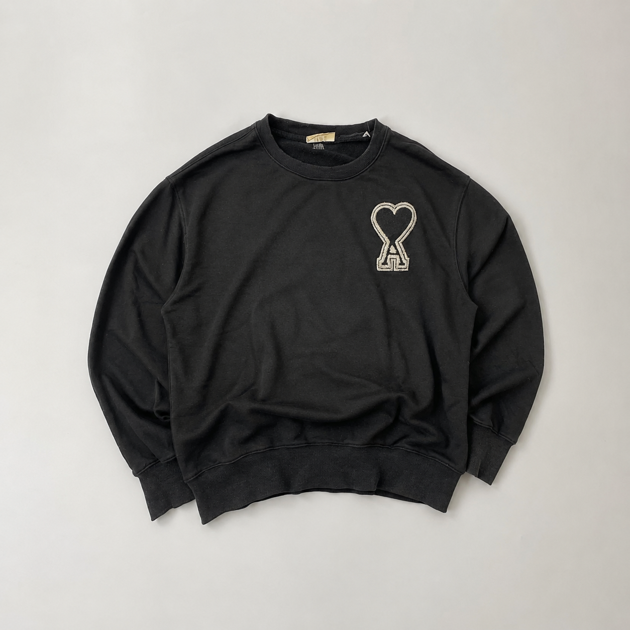 AMI Paris Ami de Coeur Black Crewneck Sweatshirt