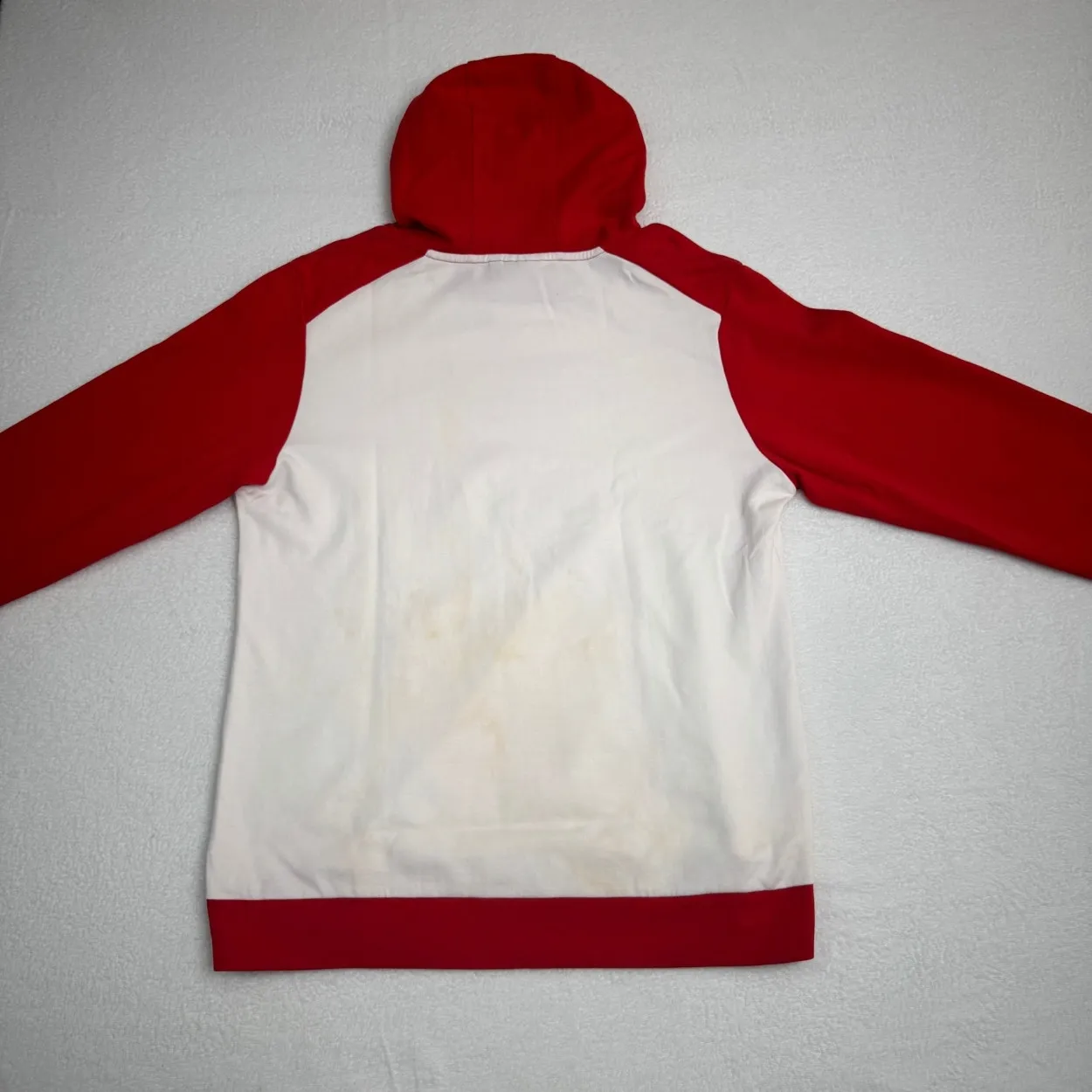 FILA Colorblock Red & White Pullover Hoodie