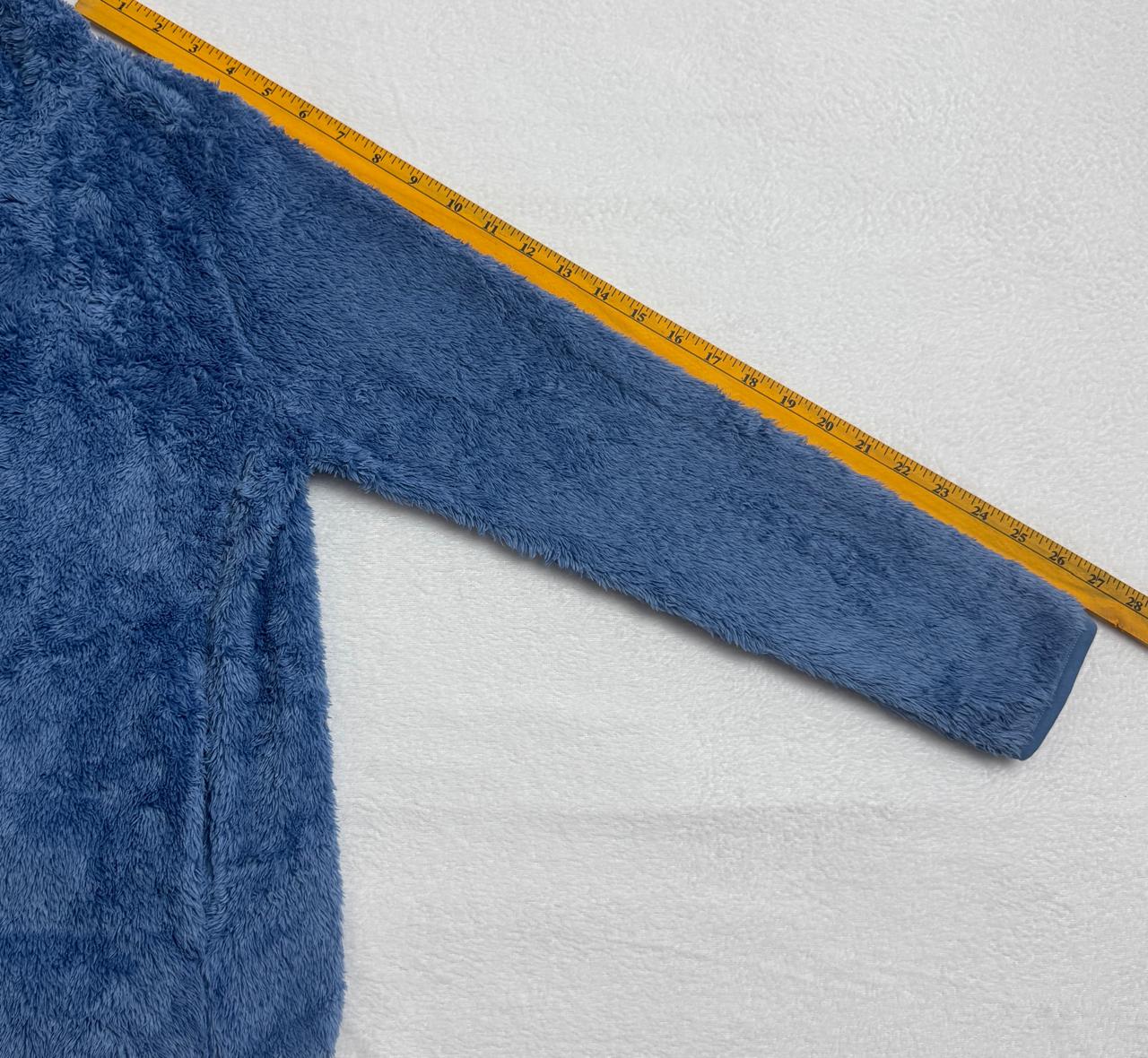Blue Sherpa Fleece Zip Jacket