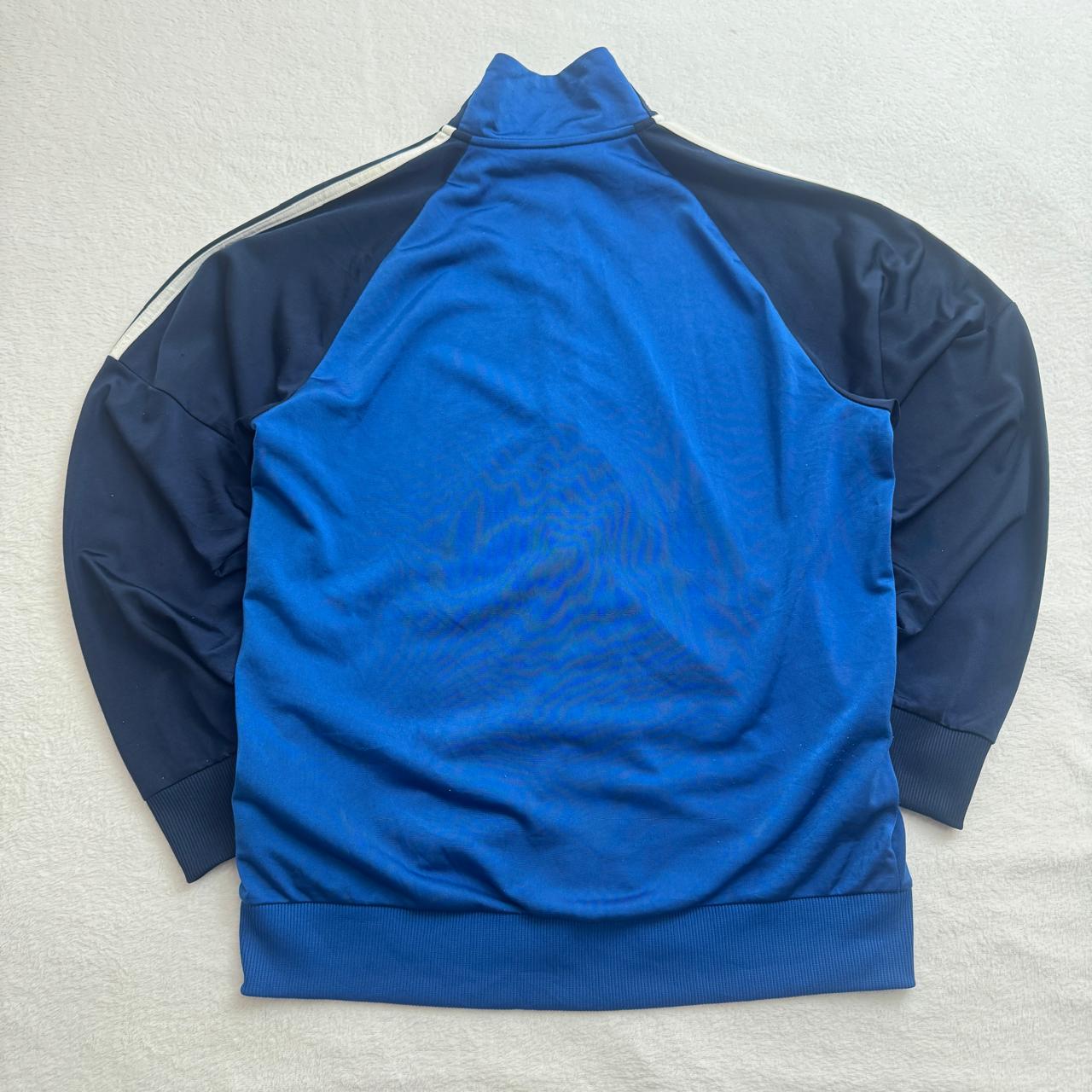 Adidas Blue Three-Stripe Track Jacket