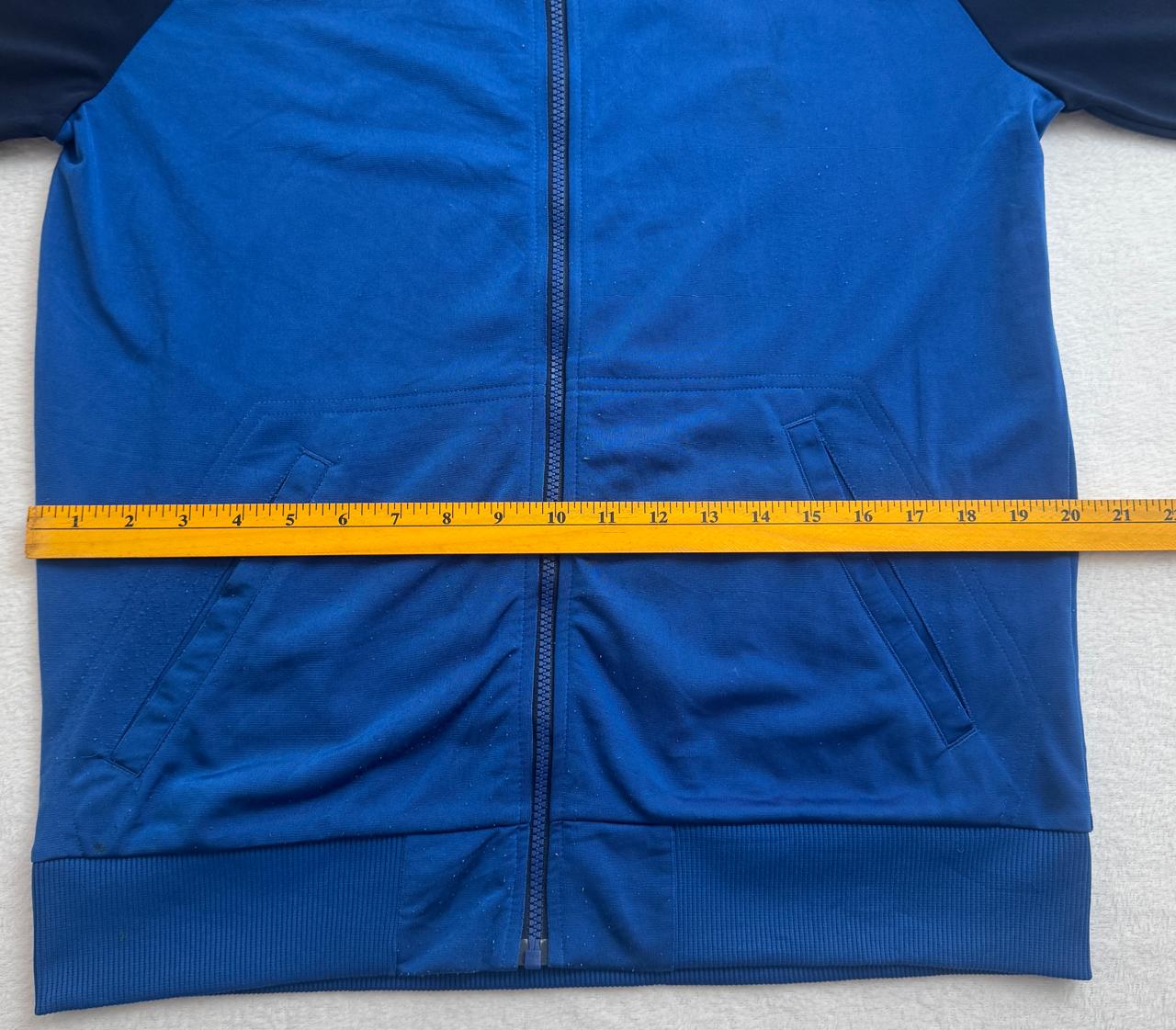 Adidas Blue Three-Stripe Track Jacket
