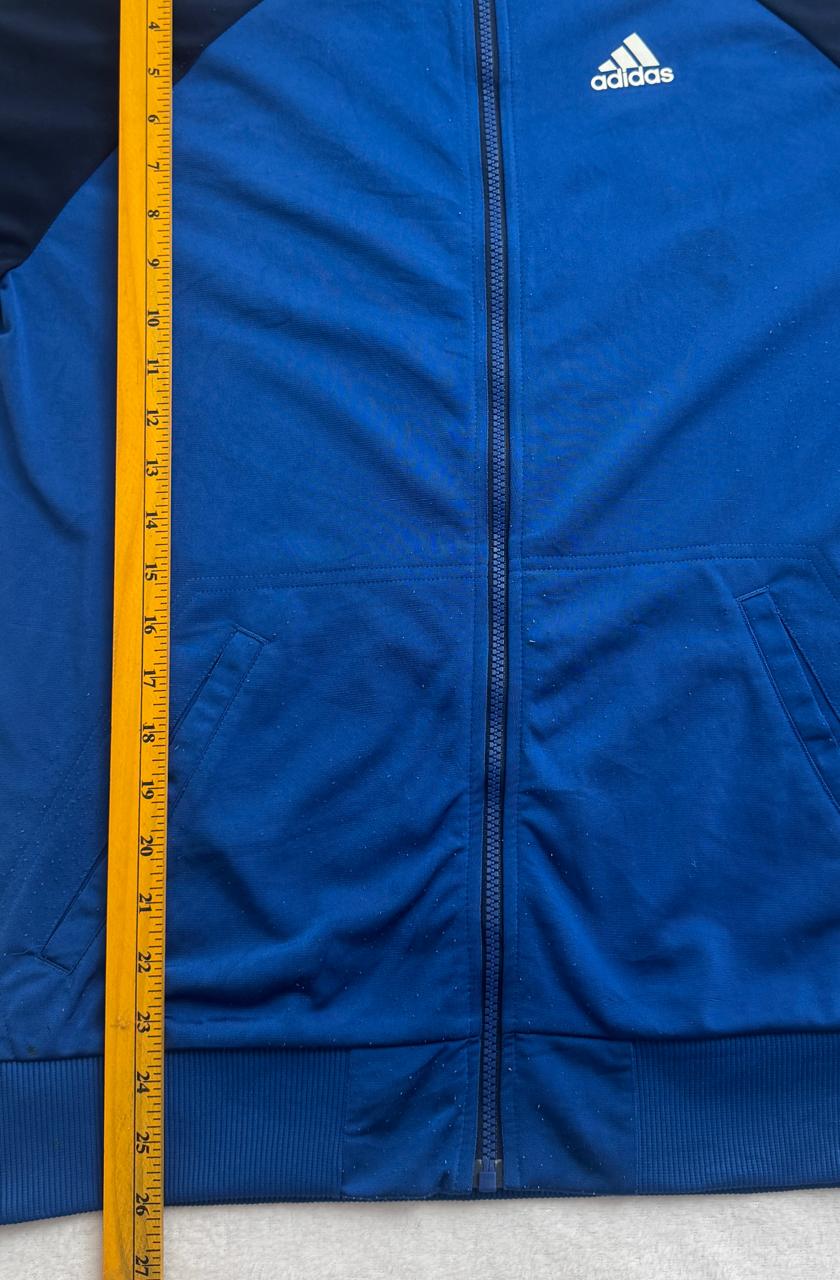Adidas Blue Three-Stripe Track Jacket