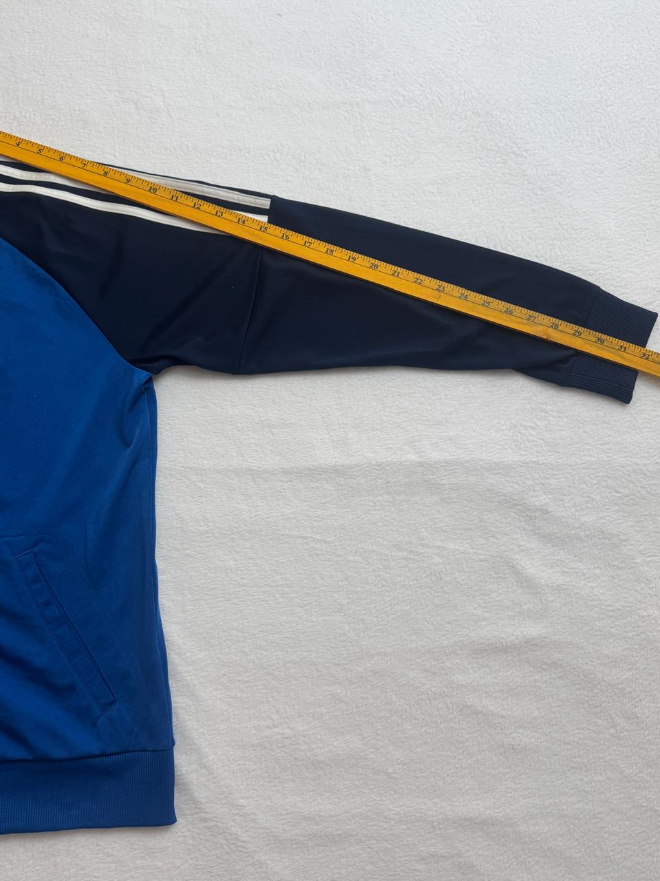 Adidas Blue Three-Stripe Track Jacket