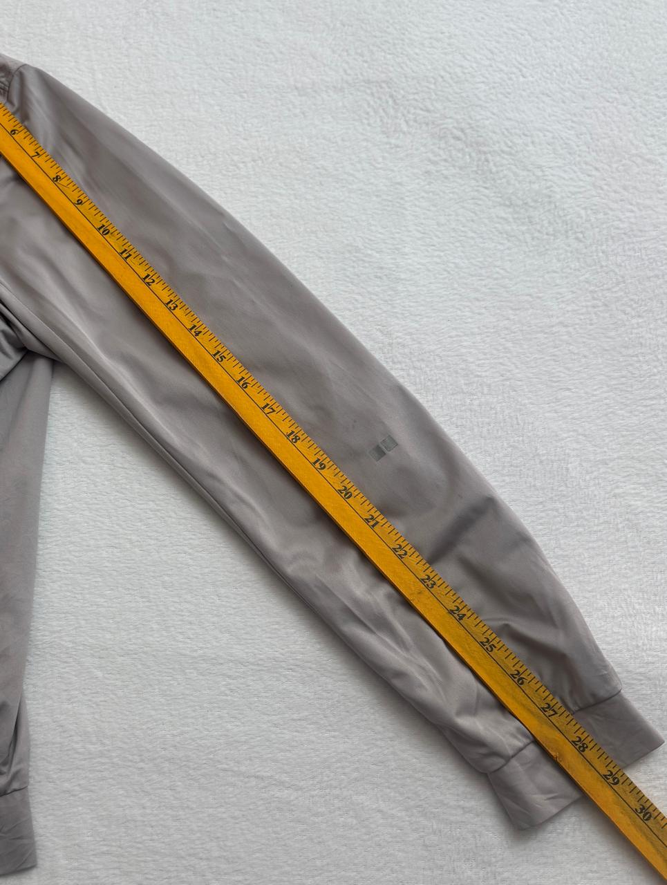 Light Gray Full-Zip Windbreaker Jacket