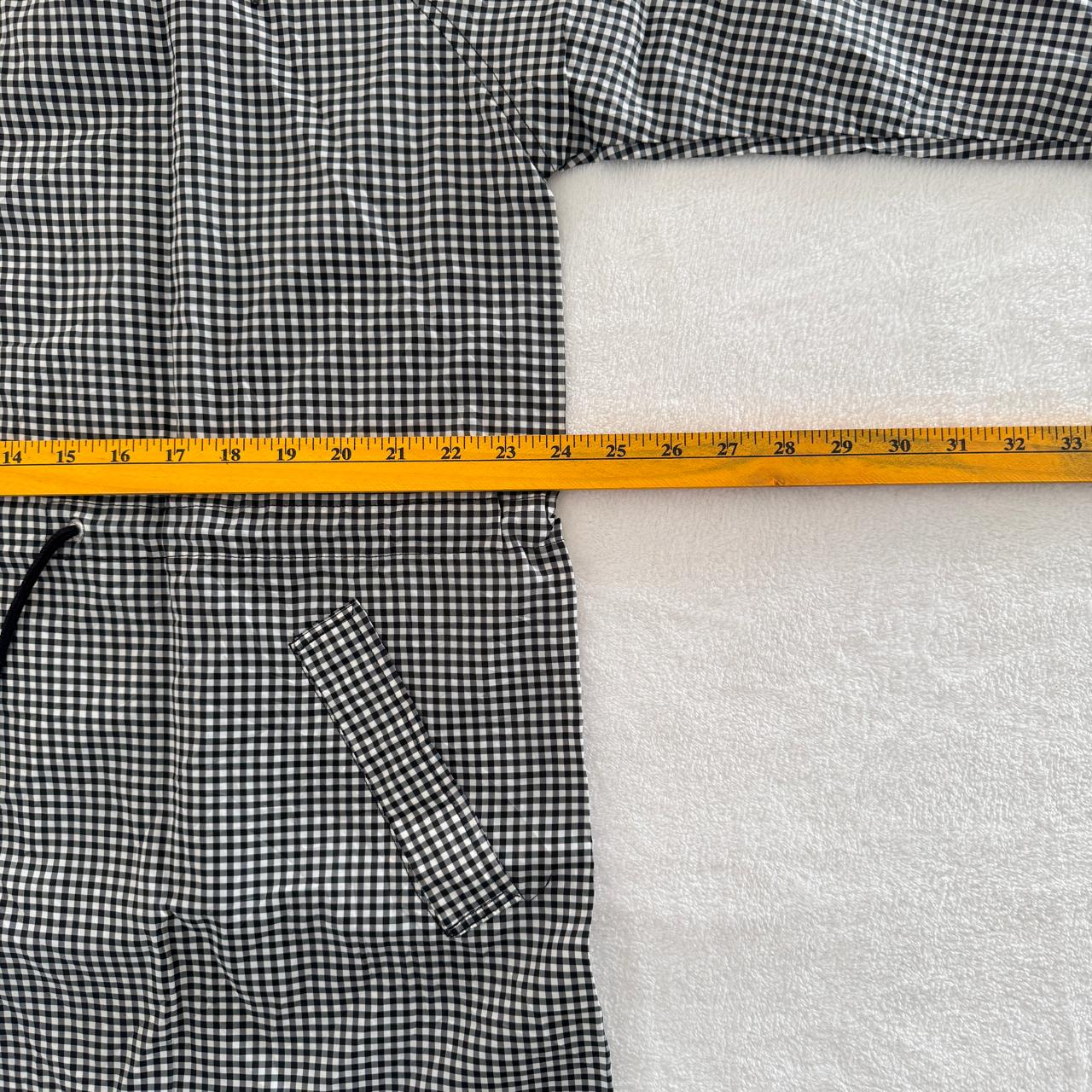 Checkered Hooded Zip-Up Rain Jacket