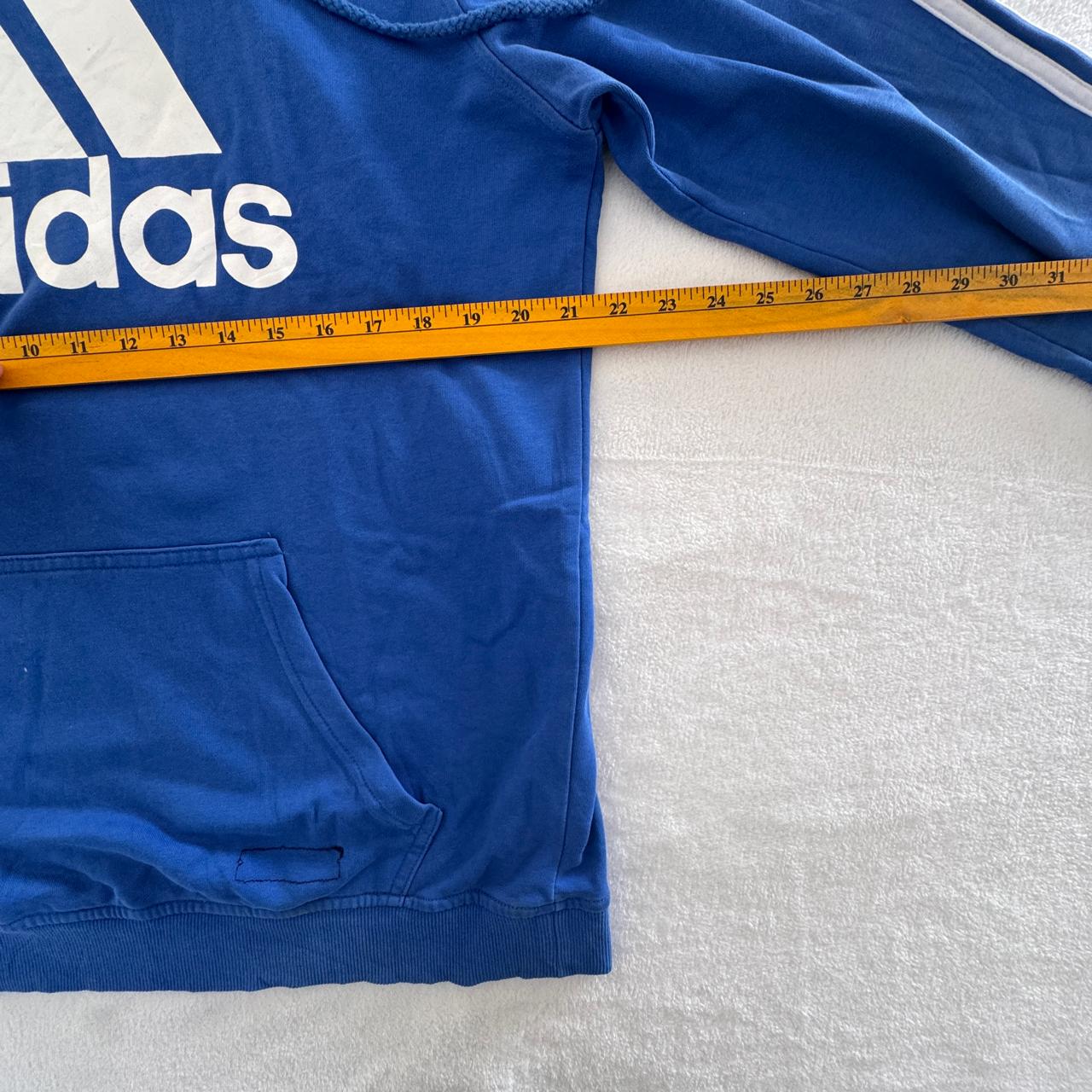 Adidas Blue Three-Stripe Pullover Hoodie