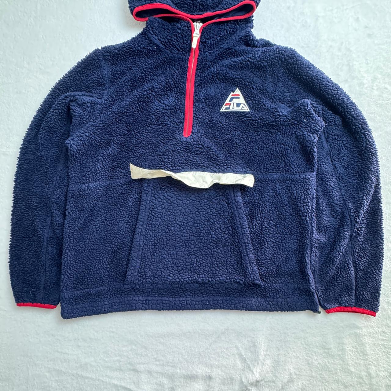 FILA Navy Sherpa Half-Zip Hoodie