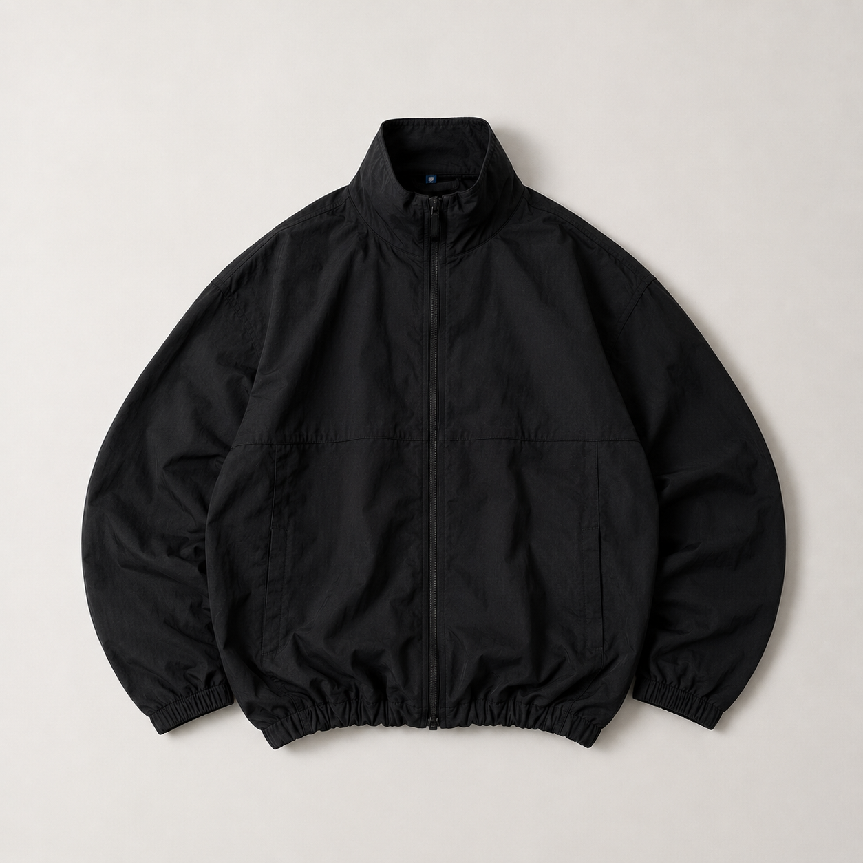 Black Zip-Up Bomber Jacket