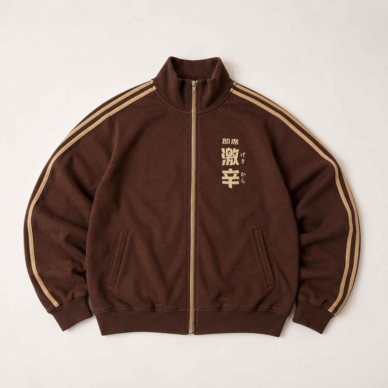 Brown Japanese-Inspired Track Jacket