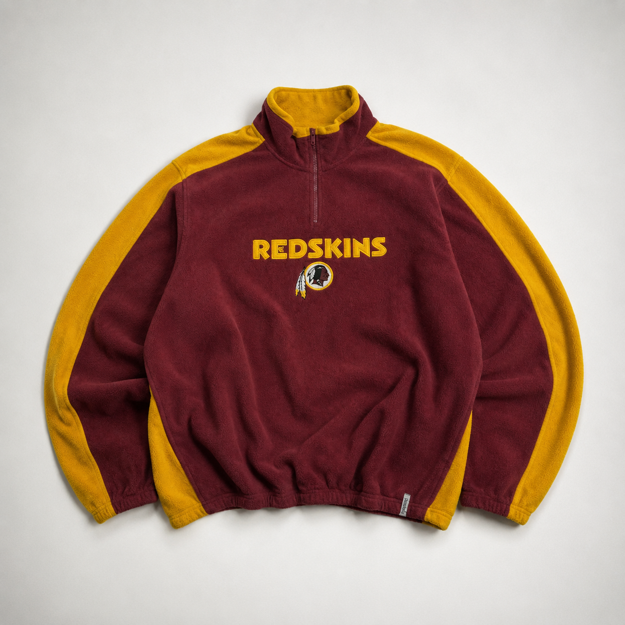 Washington Redskins Vintage Quarter-Zip Fleece Pullover – Burgundy & Gold