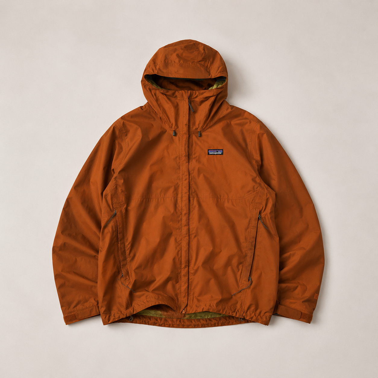 Patagonia Rust Orange Hooded Rain Jacket
