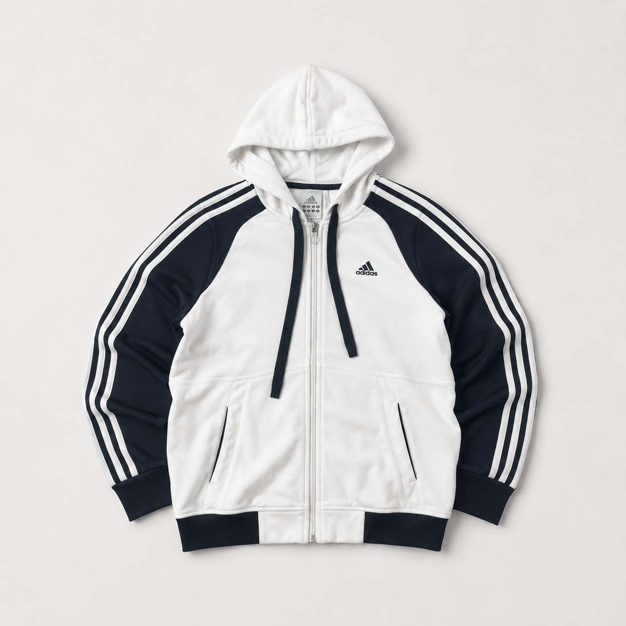 Adidas Three-Stripe Full-Zip Hoodie
